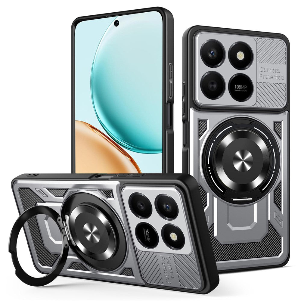 Magnetisk Cover til Honor 400 Smart 5G / 400 Smart 4G / X7d 4G / X7d 5G Roterende Støtteben TPU + PC Telefoncover