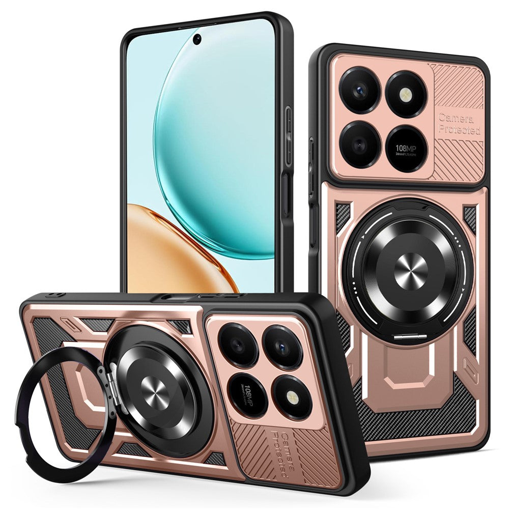 Magnetic Case For Honor 400 Smart 5G  /  400 Smart 4G  /  X7d 4G  /  X7d 5G Rotating Kickstand TPU + PC Phone Cover
