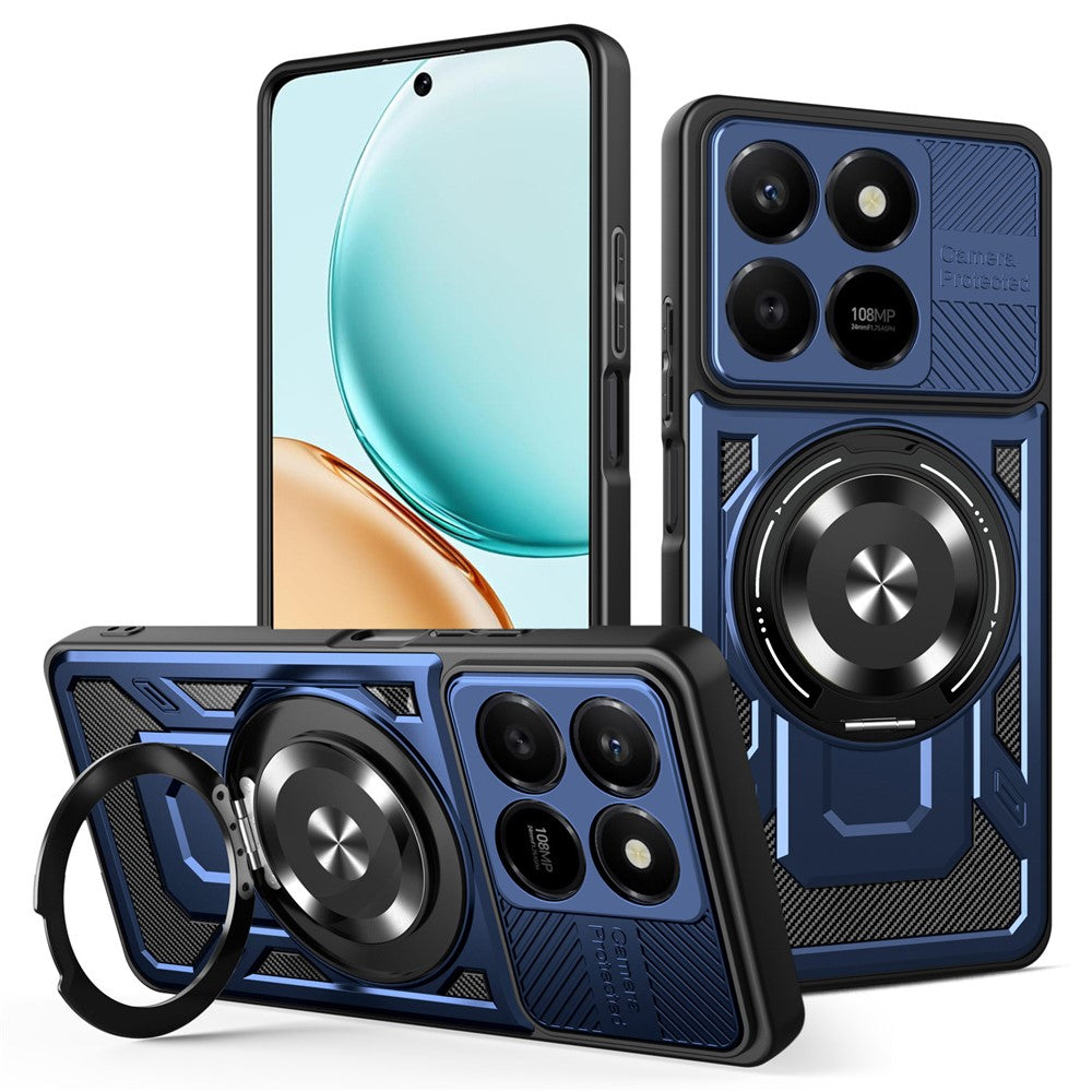 Magnetic Case For Honor 400 Smart 5G  /  400 Smart 4G  /  X7d 4G  /  X7d 5G Rotating Kickstand TPU + PC Phone Cover