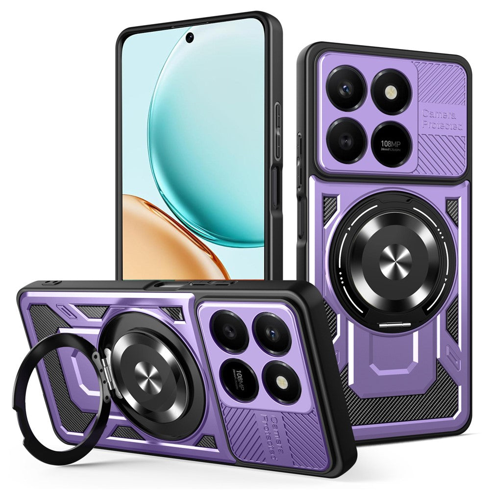 Magnetic Case For Honor 400 Smart 5G  /  400 Smart 4G  /  X7d 4G  /  X7d 5G Rotating Kickstand TPU + PC Phone Cover