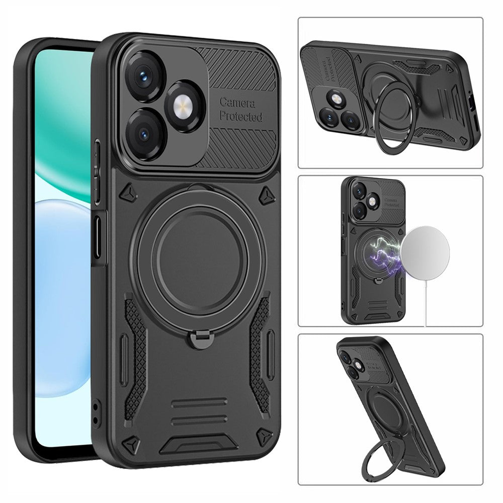 Magnetic Case For Honor X5c Plus 4G  /  X5c 4G  /  Play10A 4G Shockproof TPU + PC Phone Back Cover with Kickstand