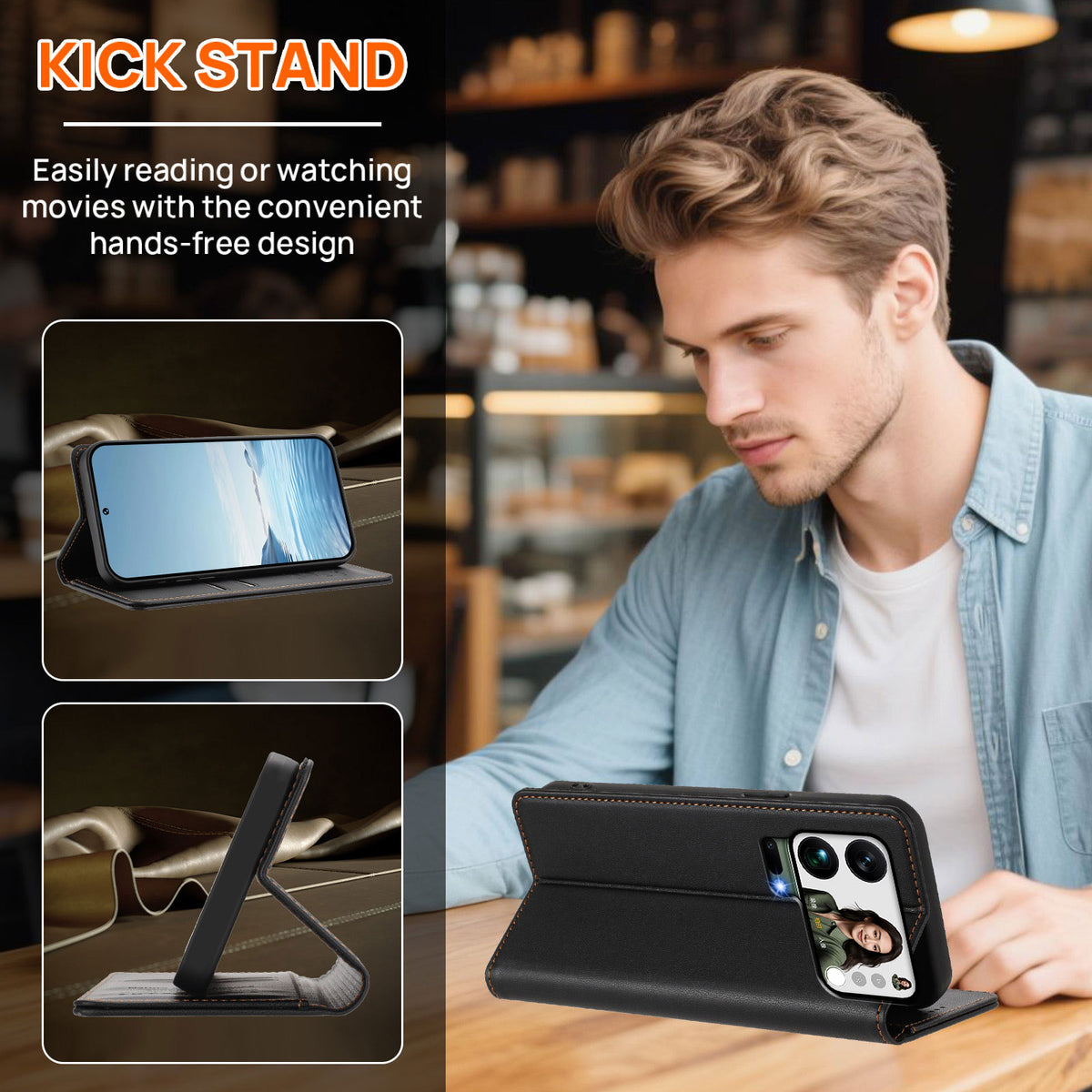 For Xiaomi 17 Pro Max Leather Wallet Case Magnetic Closure RFID Blocking Phone Cover
