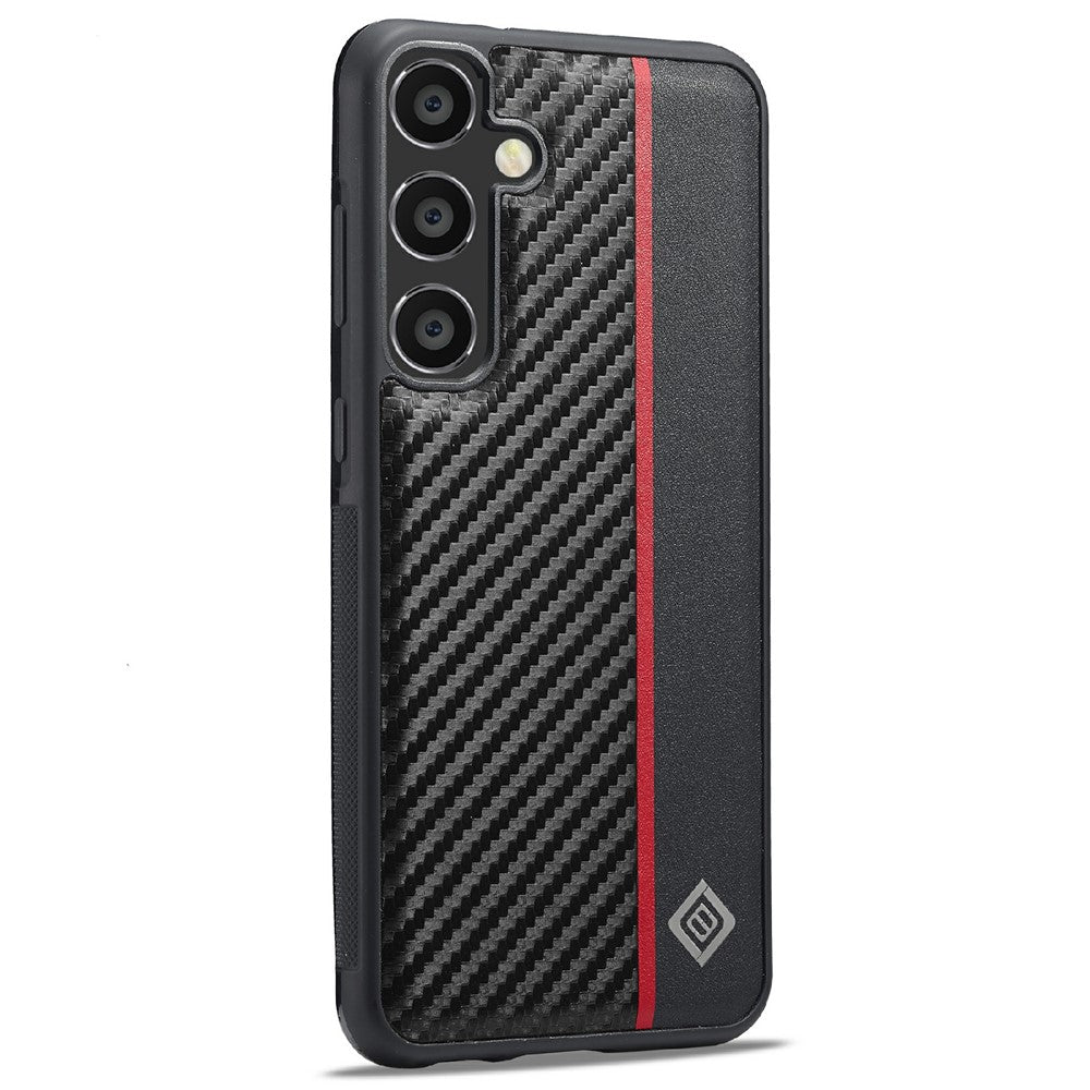 LC.IMEEKE För Samsung Galaxy S26 Skal Kolfibertextur Läder + TPU + EVA mobilskal