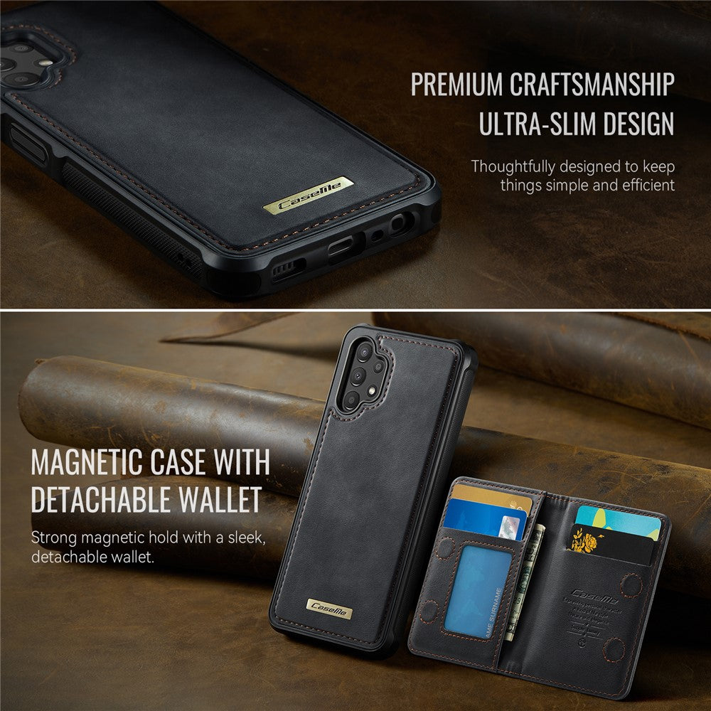 CASEME ME80-serien för Samsung Galaxy A13 4G / A04s 4G (164,7 mm) magnetiskt fodral i läder PC TPU med avtagbart fodral