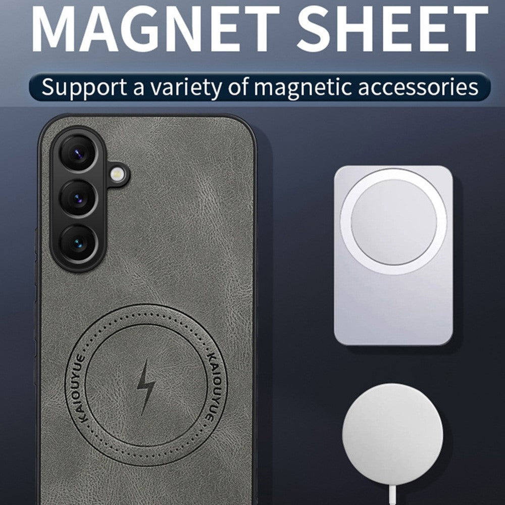 Magnetiskt skal för Samsung Galaxy S26+ i nappa-textur i PU-läder i TPU-material.