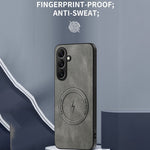Magnetiskt skal för Samsung Galaxy S26+ i nappa-textur i PU-läder i TPU-material.