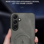 Magnetiskt skal för Samsung Galaxy S26+ i nappa-textur i PU-läder i TPU-material.