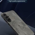 Magnetiskt skal för Samsung Galaxy S26+ i nappa-textur i PU-läder i TPU-material.
