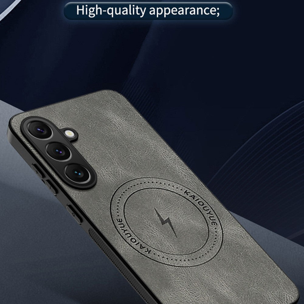 Magnetiskt skal för Samsung Galaxy S26+ i nappa-textur i PU-läder i TPU-material.