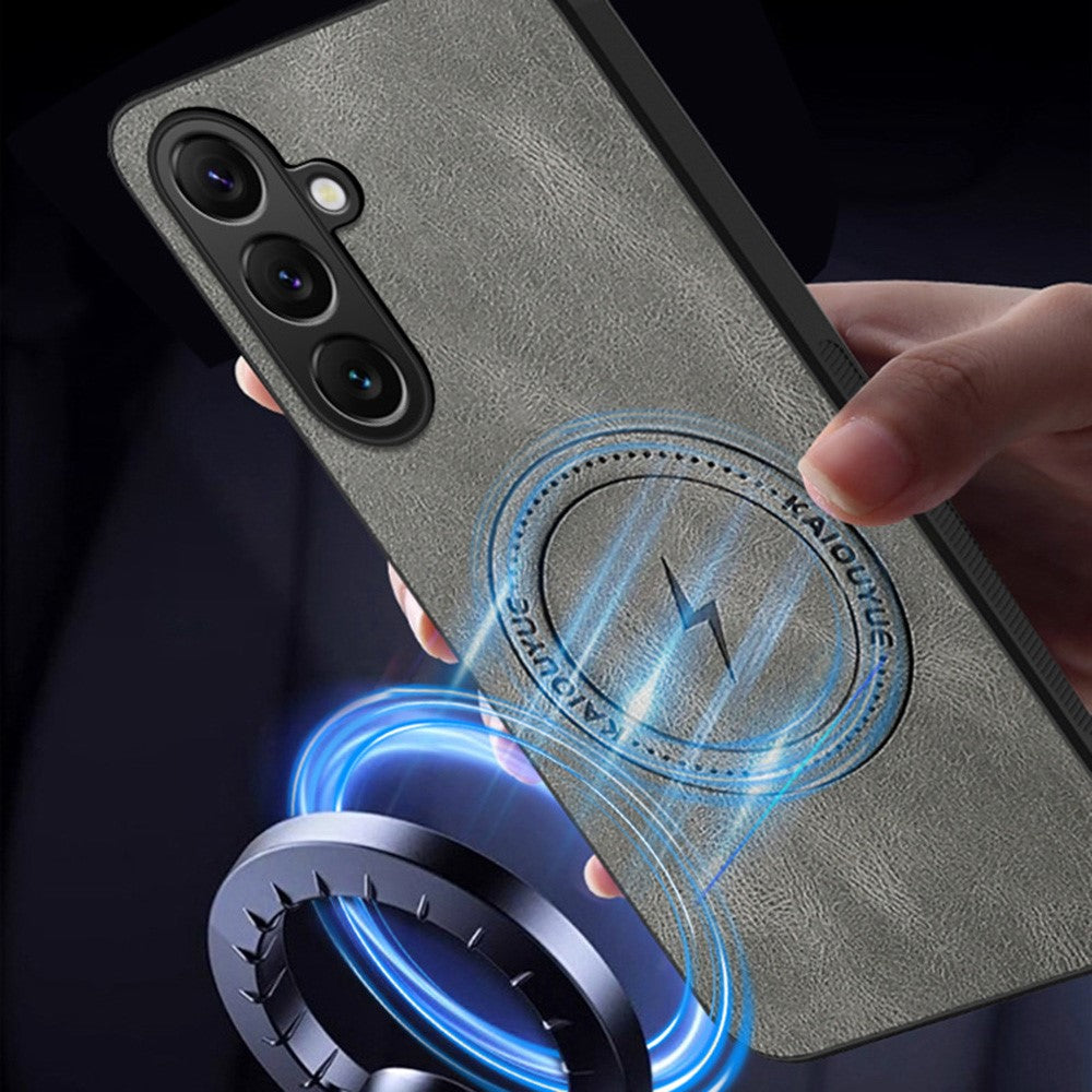 Magnetiskt skal för Samsung Galaxy S26+ i nappa-textur i PU-läder i TPU-material.