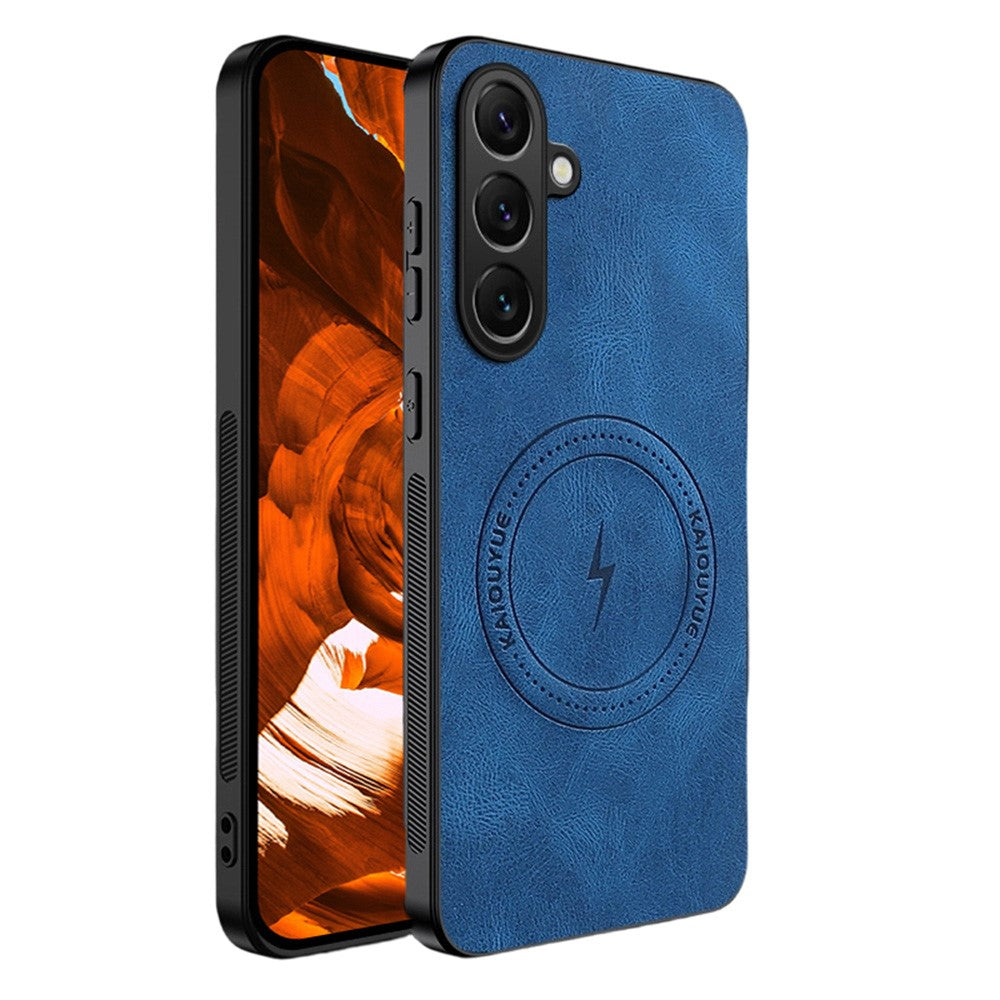 Magnetiskt skal för Samsung Galaxy S26+ i nappa-textur i PU-läder i TPU-material.
