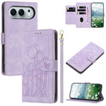 For Honor 500 5G / 500 Pro 5G Wallet Case with 5 Card Slots / Wrist Strap, Tulip Pattern Imprint Leather Phone Cover