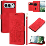 For Honor 500 5G / 500 Pro 5G Wallet Case with 5 Card Slots / Wrist Strap, Tulip Pattern Imprint Leather Phone Cover