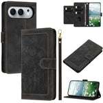 For Honor 500 5G / 500 Pro 5G Wallet Case with 5 Card Slots / Wrist Strap, Tulip Pattern Imprint Leather Phone Cover