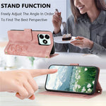 Til Honor X5c Plus 4G Pung Etui med 5 Kortlommer / Håndledsrem, Tulipaner Mønster Præget Læder Telefoncover