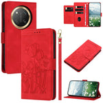 For Honor X60 Pro 5G / X9c 5G / Magic7 Lite 5G Wallet Case with 5 Card Slot / Wrist Strap, Tulip Pattern Imprint Leather Phone Cover