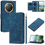 For Honor X60 Pro 5G / X9c 5G / Magic7 Lite 5G Wallet Case with 5 Card Slot / Wrist Strap, Tulip Pattern Imprint Leather Phone Cover