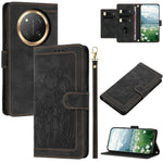 For Honor X60 Pro 5G / X9c 5G / Magic7 Lite 5G Wallet Case with 5 Card Slot / Wrist Strap, Tulip Pattern Imprint Leather Phone Cover