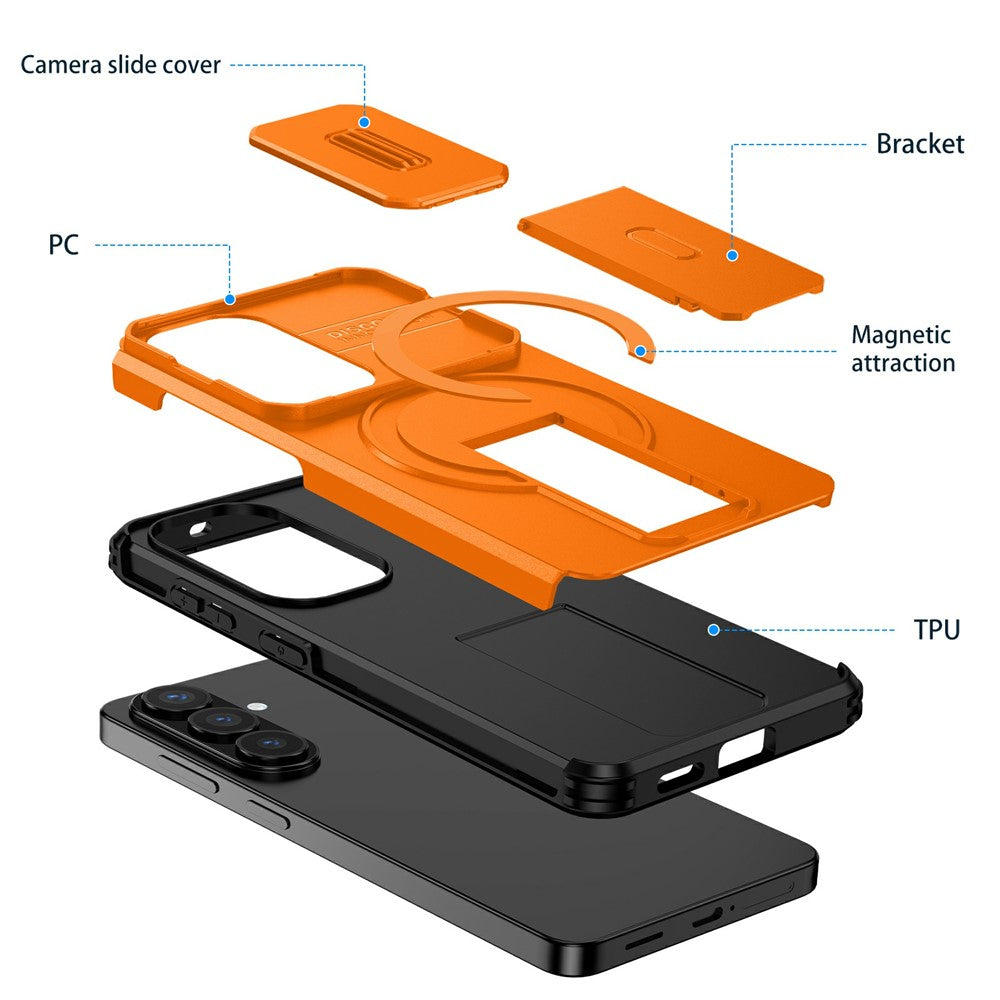 Samsung Galaxy S26 Magnetiskt Skal Stativ Kamera Slider PC + TPU mobilskal