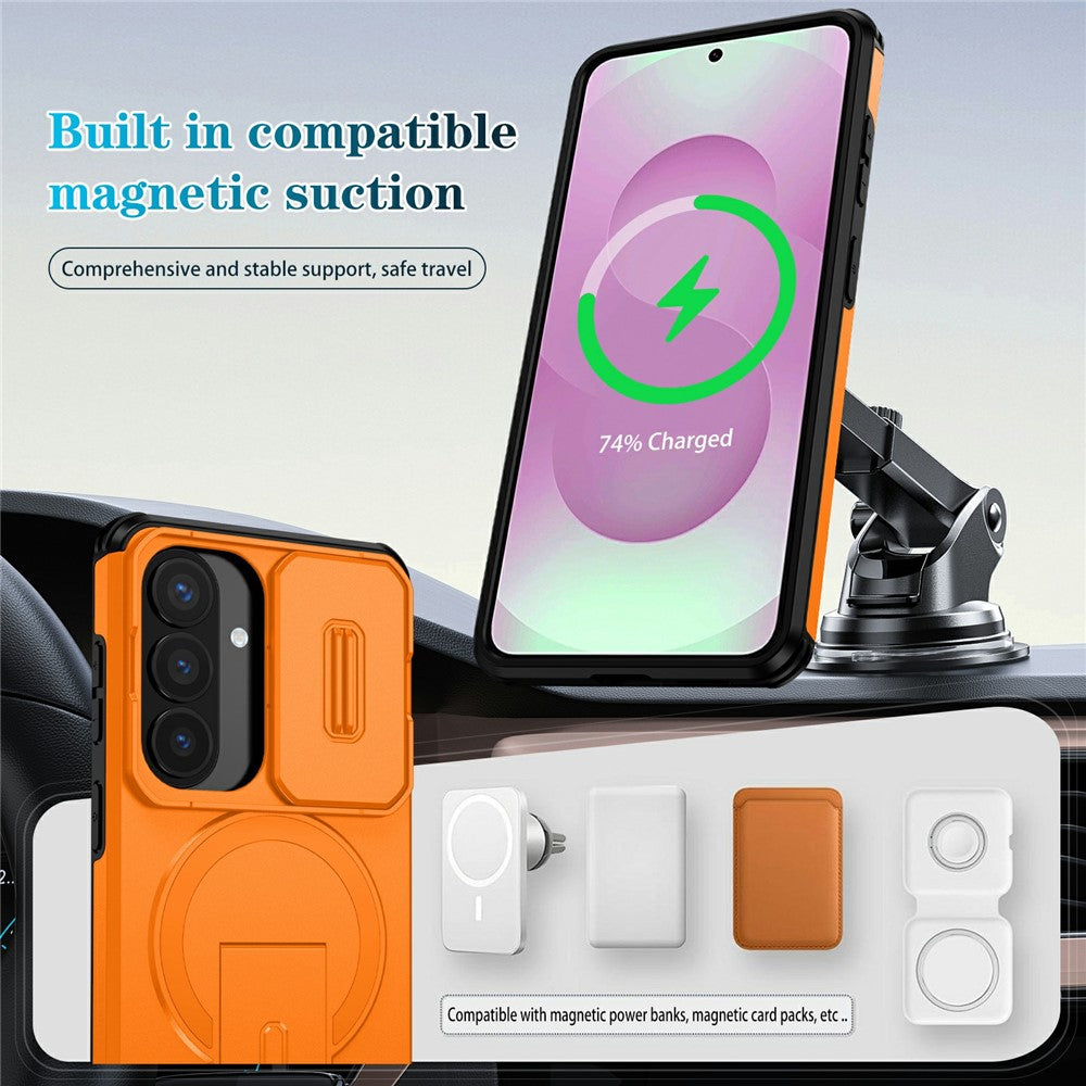 Samsung Galaxy S26 Magnetiskt Skal Stativ Kamera Slider PC + TPU mobilskal