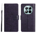 For Xiaomi Redmi Note 15 Pro 4G (Global) Leather Wallet Case Butterfly Flower Imprinted Phone Cover with Strap