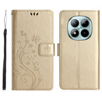 For Xiaomi Redmi Note 15 Pro 4G (Global) Leather Wallet Case Butterfly Flower Imprinted Phone Cover with Strap