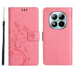 For Xiaomi Redmi Note 15 Pro 4G (Global) Leather Wallet Case Butterfly Flower Imprinted Phone Cover with Strap