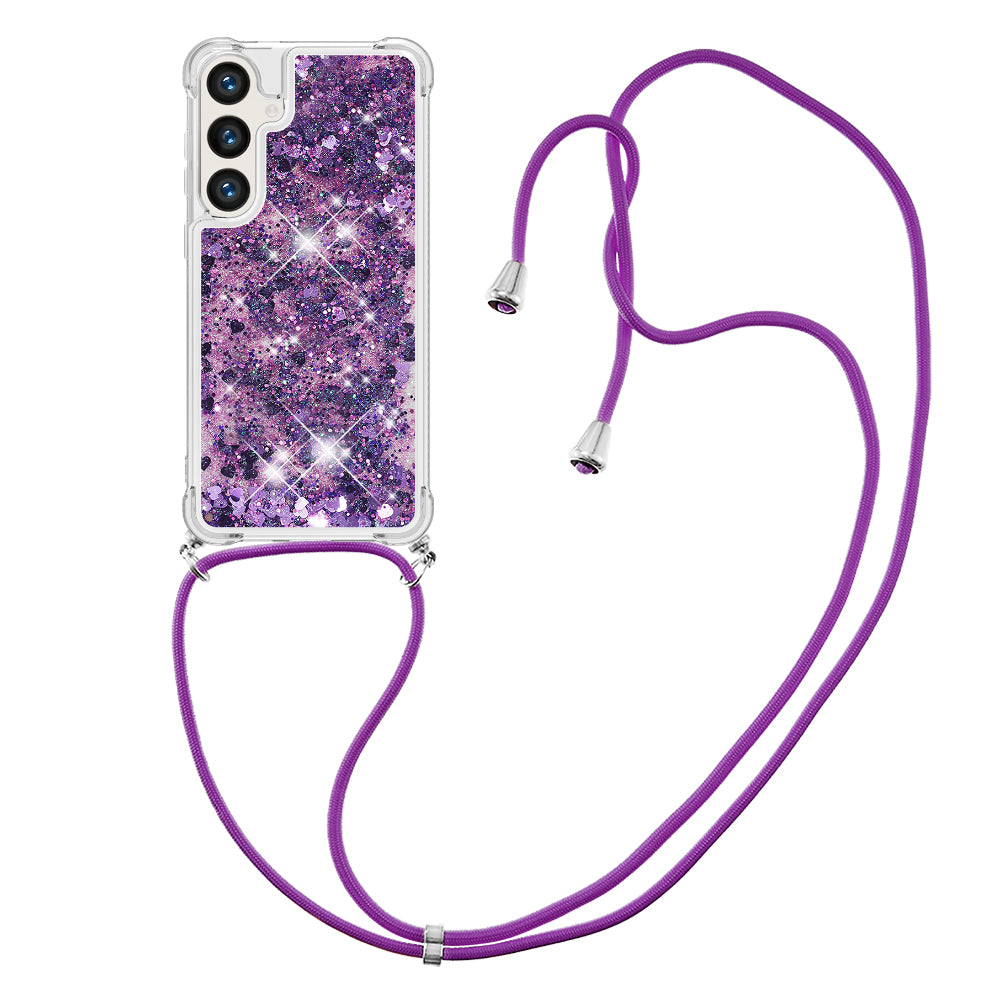 For Samsung Galaxy S26+ TPU Case Quicksand Phone Cover with Lanyard
