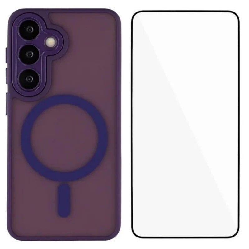 WANLONFENG For Samsung Galaxy S26+ Magnetic Case QB Series PC TPU Phone Cover with Screen Film