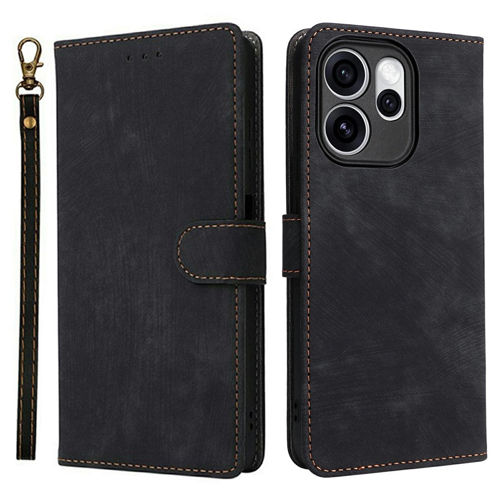Phone Case For Oppo Reno15 Pro Max 5G (Global) / Reno15 Pro 5G (China) Wallet RFID Blocking PU Leather Phone Cover Stand with Strap