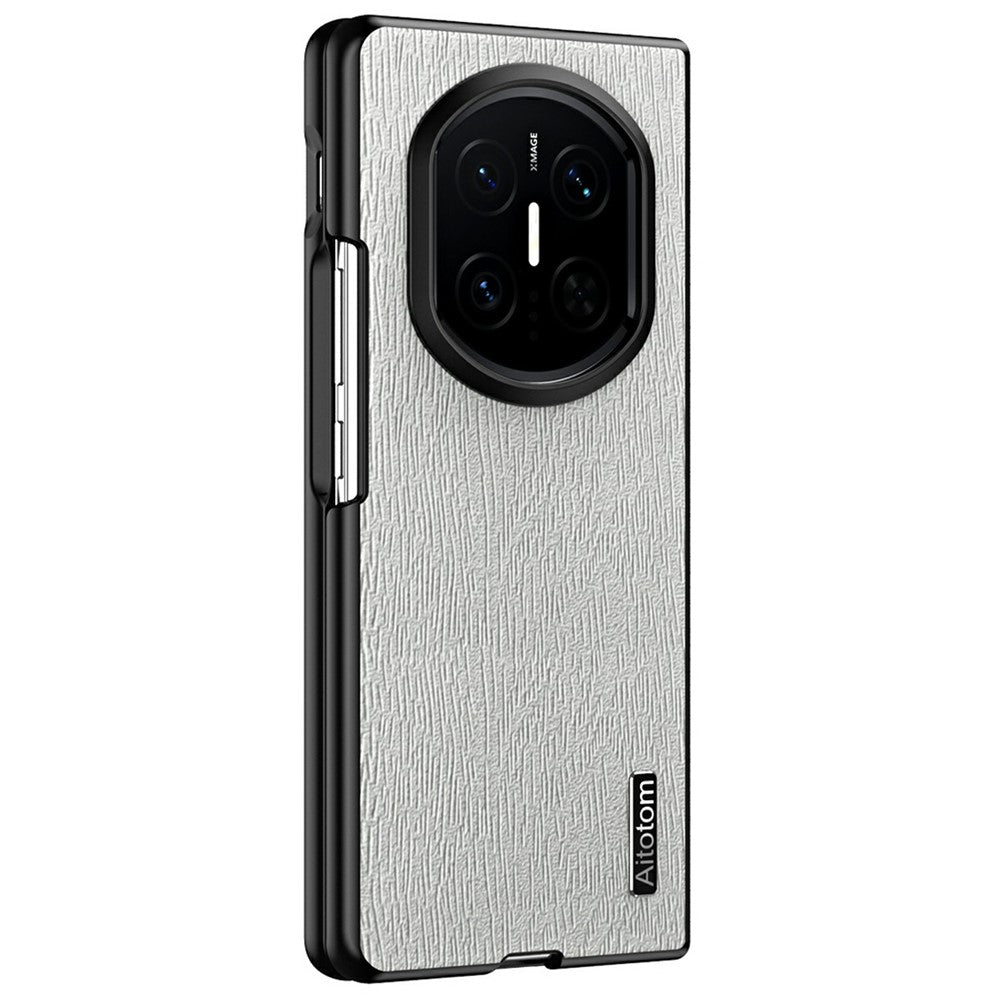 For Huawei Mate X7 Case Wood Texture PU Leather Coated PC TPU Phone Cover