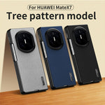 For Huawei Mate X7 Case Wood Texture PU Leather Coated PC TPU Phone Cover