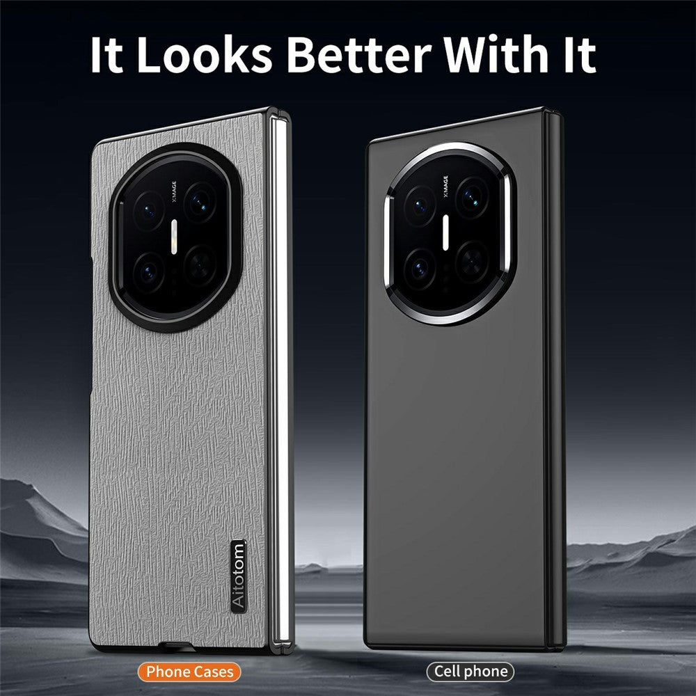 For Huawei Mate X7 Case Wood Texture PU Leather Coated PC TPU Phone Cover