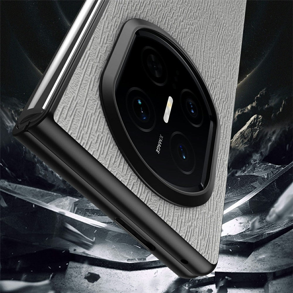 For Huawei Mate X7 Case Wood Texture PU Leather Coated PC TPU Phone Cover