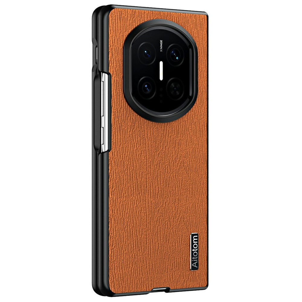 For Huawei Mate X7 Case Wood Texture PU Leather Coated PC TPU Phone Cover