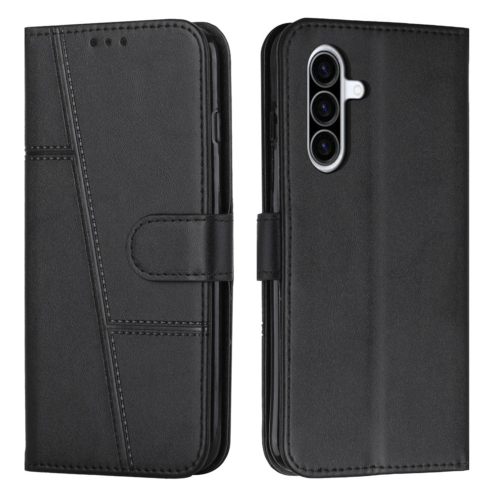 Telefoncover i læder til Samsung Galaxy A57 5G, foldbart stativ, pung, flipcover med rem