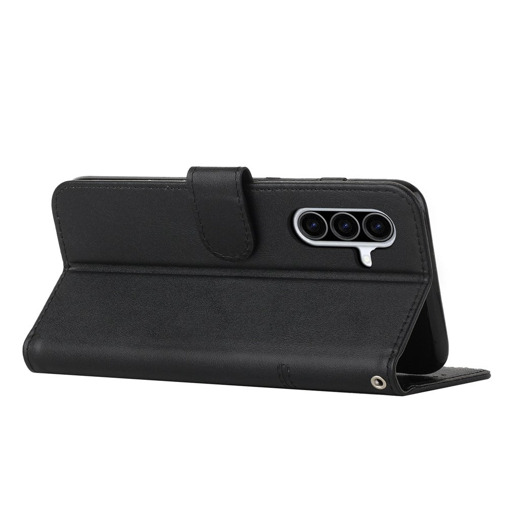 Telefoncover i læder til Samsung Galaxy A57 5G, foldbart stativ, pung, flipcover med rem