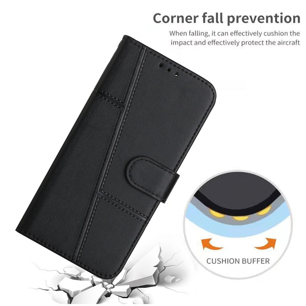 Telefoncover i læder til Samsung Galaxy A57 5G, foldbart stativ, pung, flipcover med rem