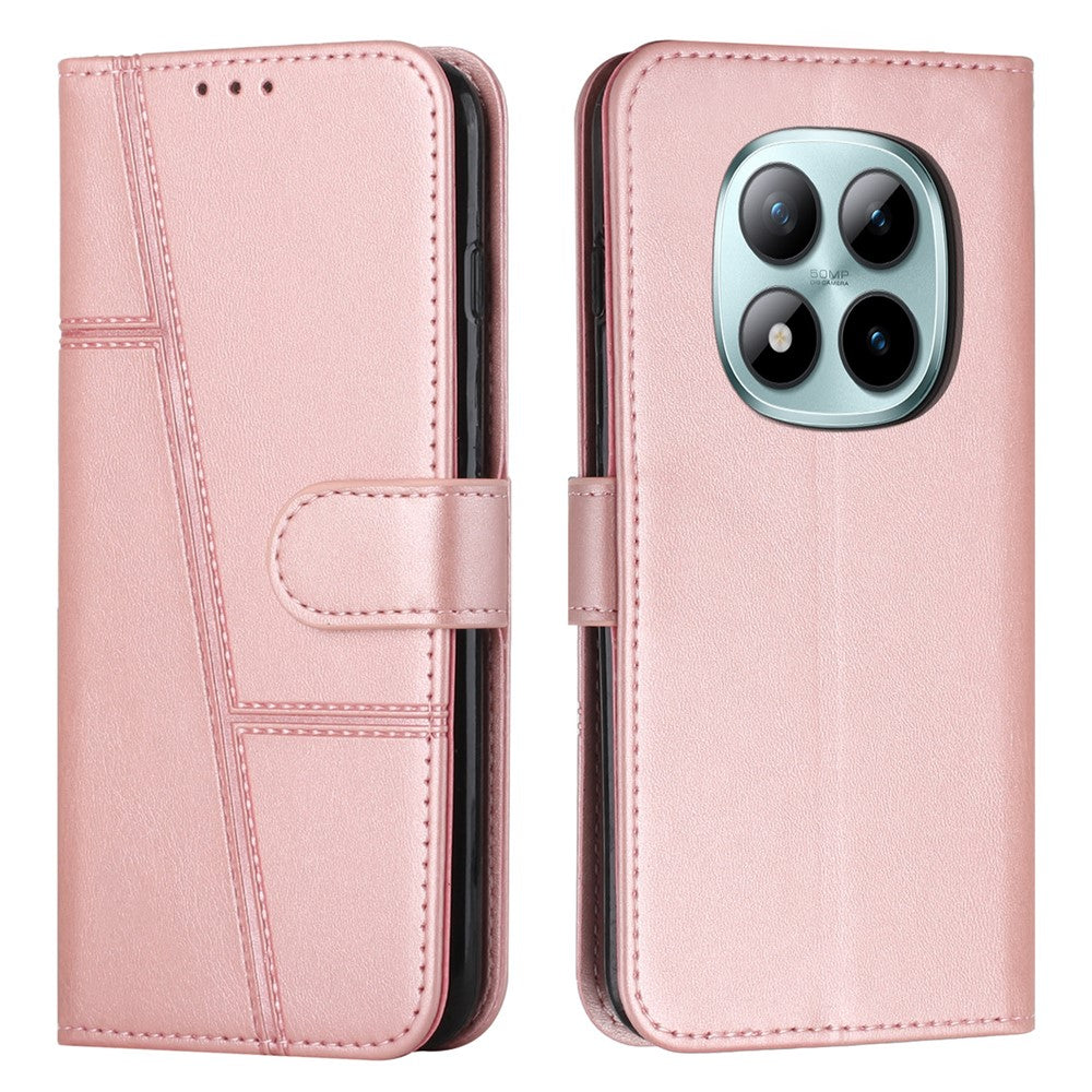 Leather Phone Case For Xiaomi Redmi Note 15 Pro 4G (Global) Foldable Stand Wallet Flip Cover with Strap