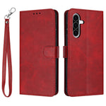 For Samsung Galaxy A57 5G Wallet Etui Flip Stand Kalvetekstur PU Læder Telefoncover med Rem