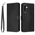 For Samsung Galaxy A57 5G Wallet Etui Flip Stand Kalvetekstur PU Læder Telefoncover med Rem