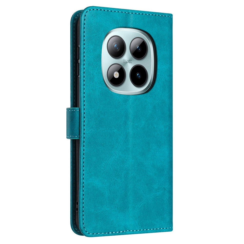 For Xiaomi Redmi Note 15 Pro 4G (Global) Wallet Case Flip Stand Calf Texture PU Leather Phone Cover with Strap