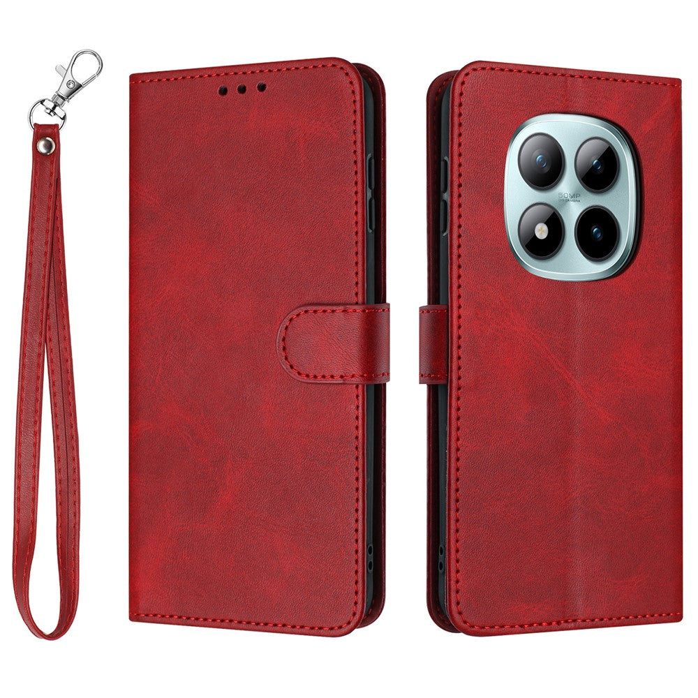 For Xiaomi Redmi Note 15 Pro 4G (Global) Wallet Case Flip Stand Calf Texture PU Leather Phone Cover with Strap