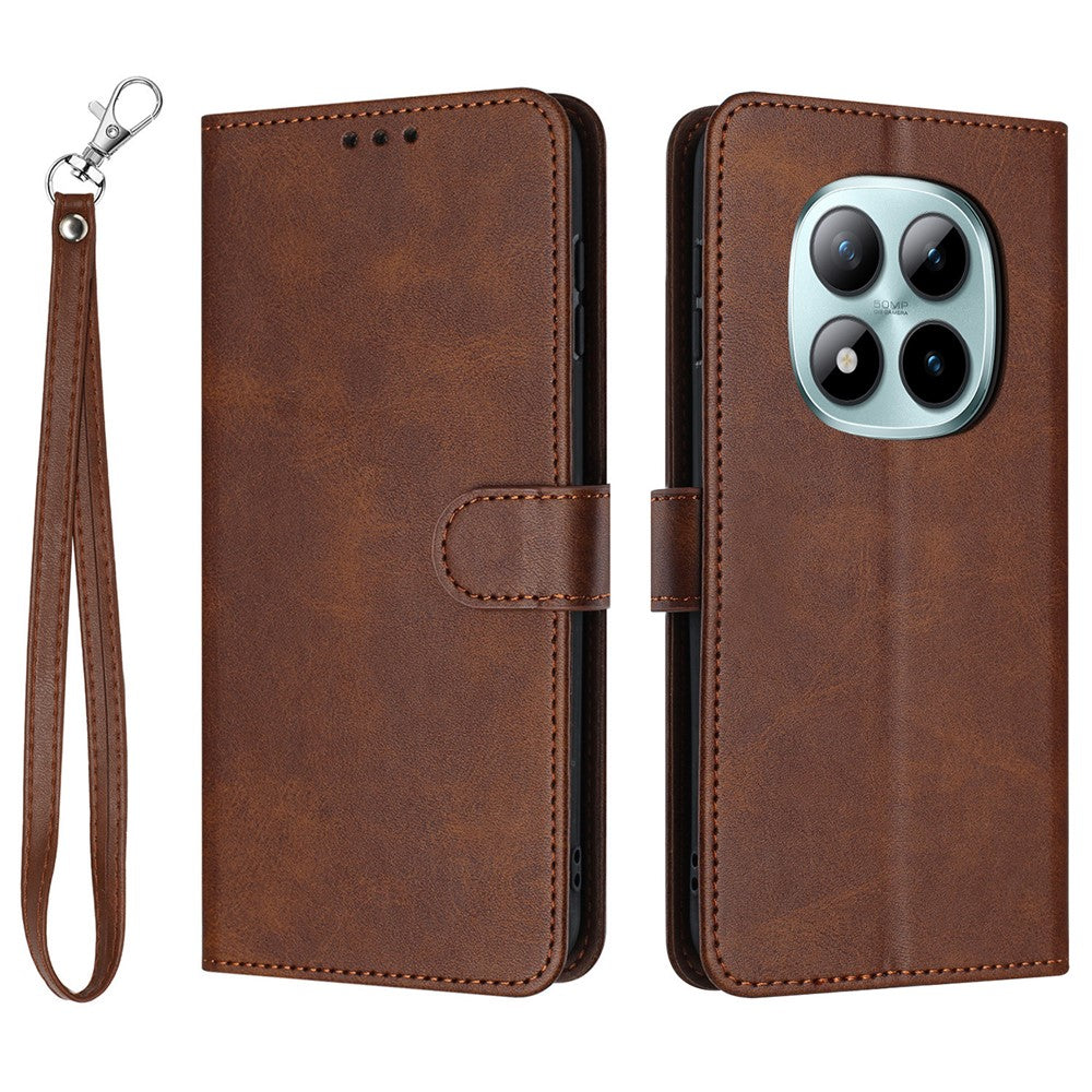 For Xiaomi Redmi Note 15 Pro 4G (Global) Wallet Case Flip Stand Calf Texture PU Leather Phone Cover with Strap