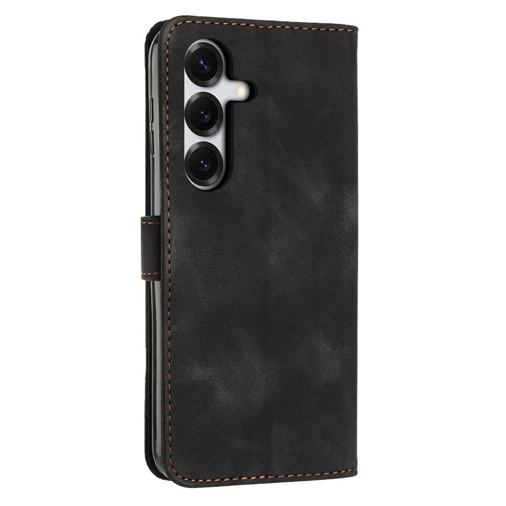 Leather Case For Samsung Galaxy S26 Imprinted Triangle Phone Cover with Hand Strap