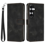 Leather Case For Samsung Galaxy S26 Imprinted Triangle Phone Cover with Hand Strap