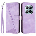 For Xiaomi Redmi Note 15 Pro 4G (Global) Leather Case Imprinted Triangle Phone Cover with Hand Strap