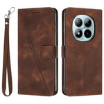 For Xiaomi Redmi Note 15 Pro 4G (Global) Leather Case Imprinted Triangle Phone Cover with Hand Strap