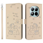 For Xiaomi Redmi Note 15 Pro 4G (Global) Wallet Case Cats Imprint Leather Phone Cover with Strap
