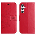 For Samsung Galaxy S26 Case Wallet Stand Imprinted Butterfly Flower PU Leather Phone Cover